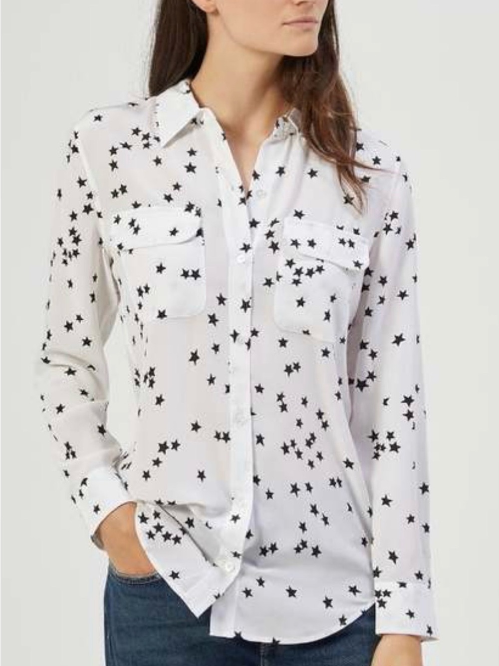 NWT Equipment Slim Signature Star Print Top, Size S